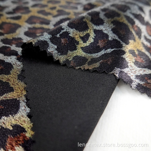 100% Polyester Leopard Printed Gauze Fabric